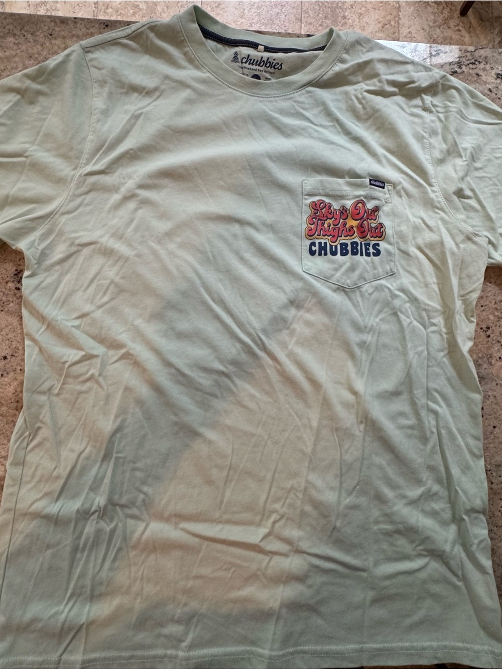 chubbies Light Mint Short Sleeve Pocket Tee with Graphic
